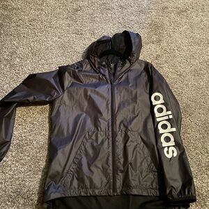 Adidas Black Windbreaker with Bold Logo